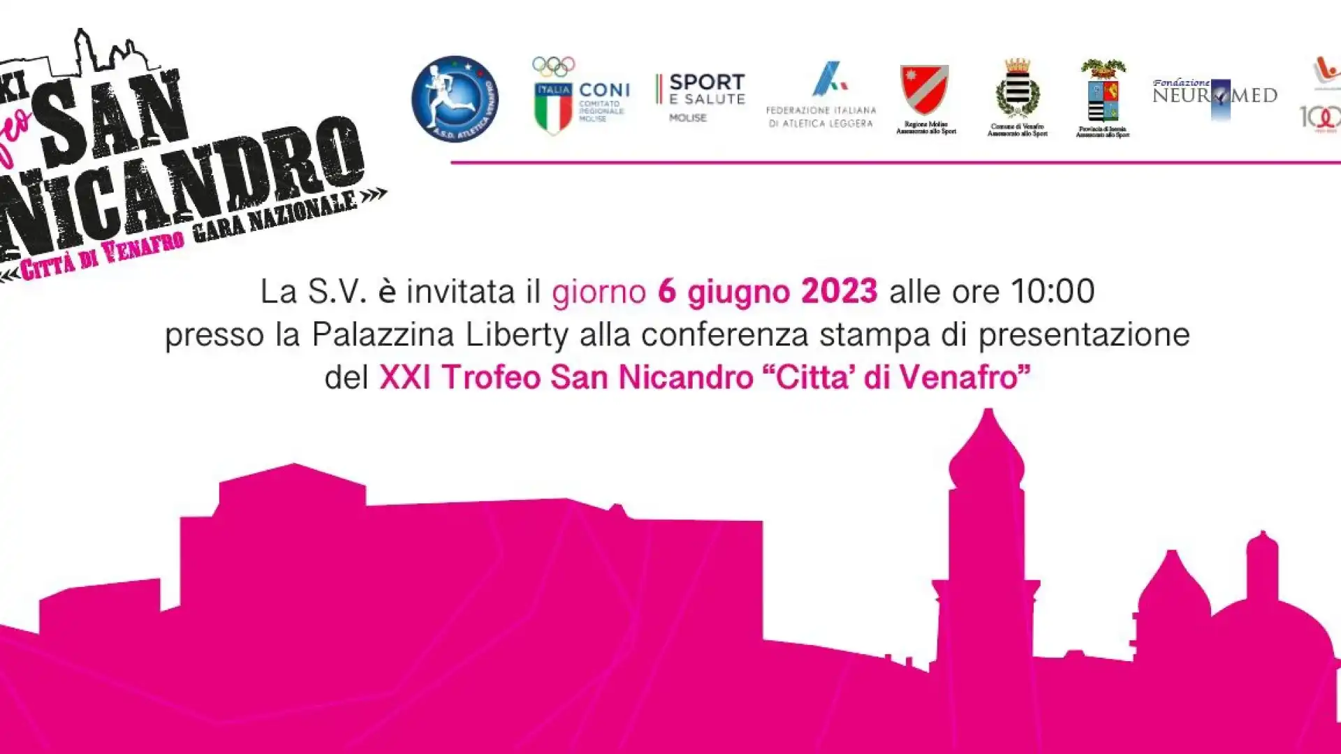 Atletica: domani la presentazione del trofeo San Nicandro. La ventunesima edizione si svolgerà sabato 10 giugno.